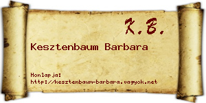 Kesztenbaum Barbara névjegykártya